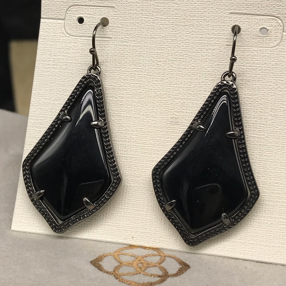 Kendra Scott Alex Black drop earring Gunmetal